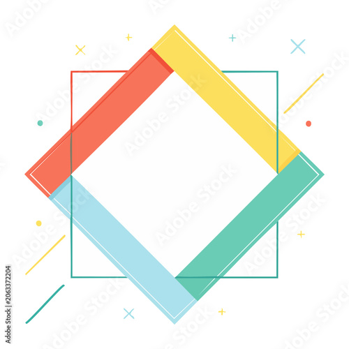 Overlapping geometric shapes in flat design style