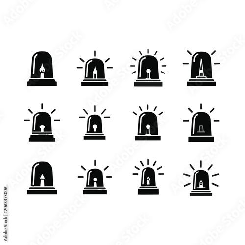 Police siren lights emergency vehicle warning signals.
