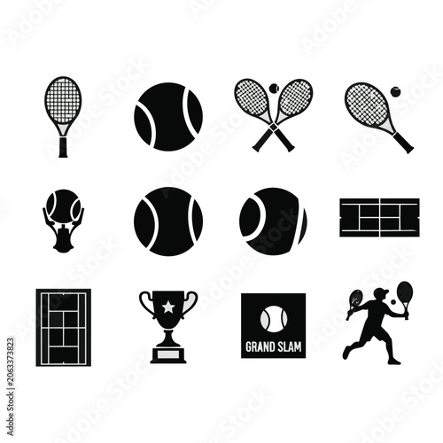 Tennis icons and symbols.
