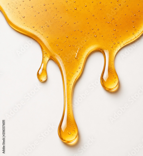 Golden Honey Texture Background with Air Bubbles