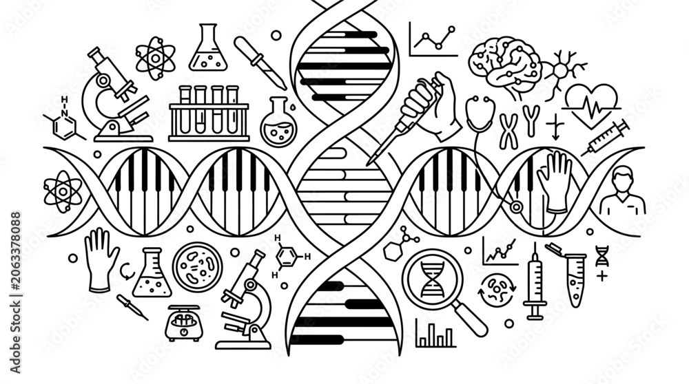 Fototapeta premium DNA double helix molecular structure biology.