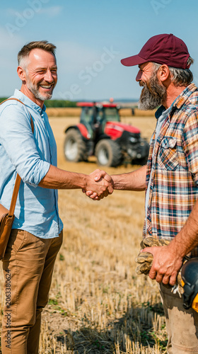 Farmer and Businessman Hand...