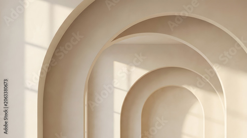 Minimal Arch Architecture Background with Soft Shadows