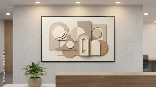 Minimal Geometric Wall Art with Neutral Beige Shapes