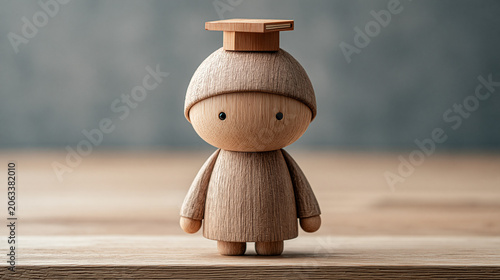 Wooden Graduate Figurine: A...
