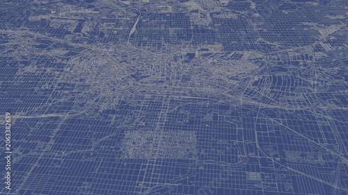 3D looped animation of city - San Antonio Texas, USA