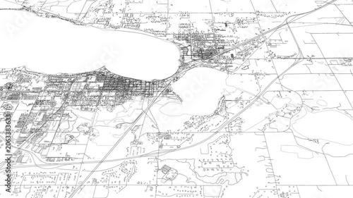 3D looped animation of city - Bemidji Minnesota, USA