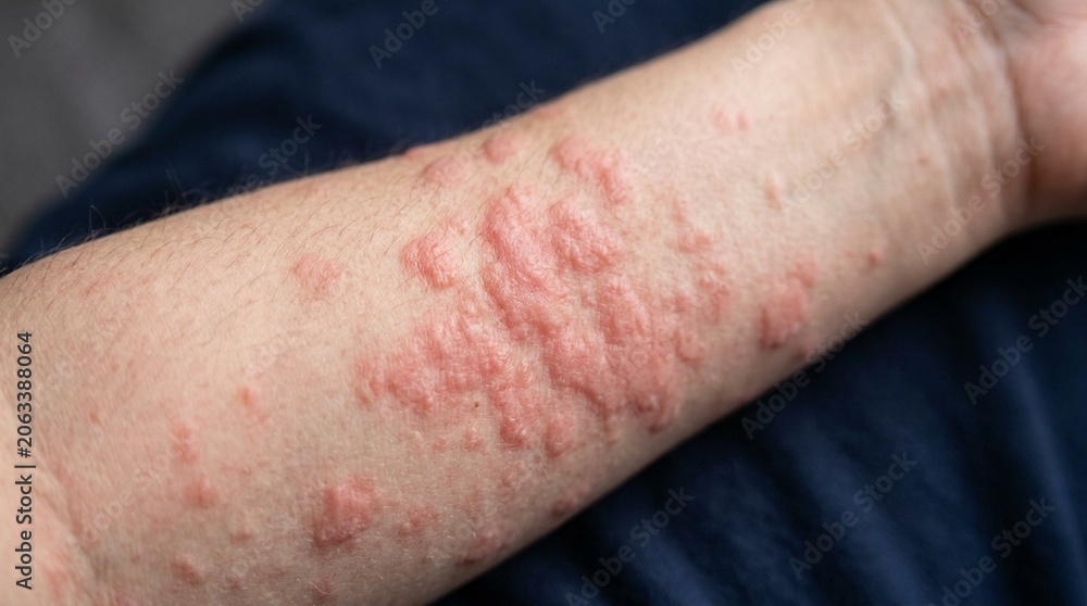 Fototapeta premium Skin Allergy Reaction Hives Close-Up