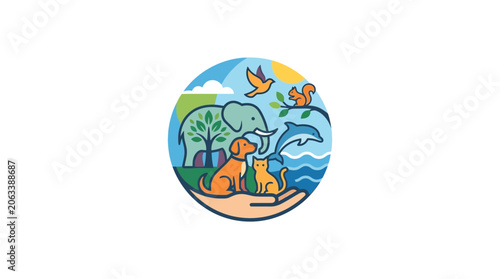 Konstfotografi Animal Welfare and Wildlife Protection Concept Illustration