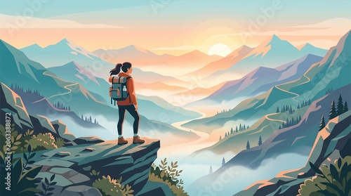 woman in the mountains