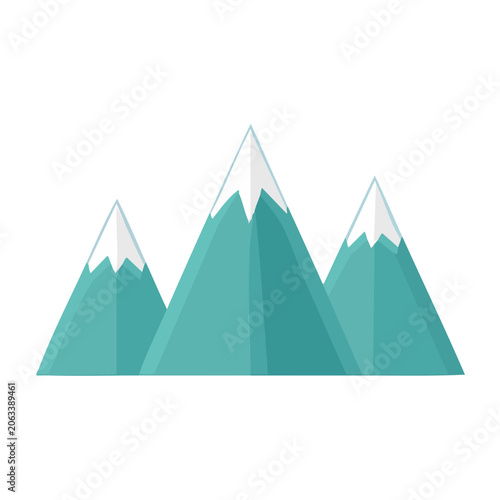 Flat design mountain range vector illustration