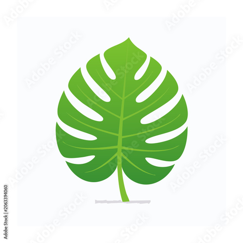 Flat design green leaf vector icon