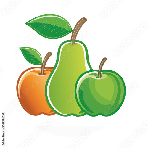 Flat design illustration of bell pepper cucumber and zucchini