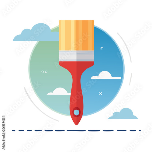 Flat design thermometer icon vector