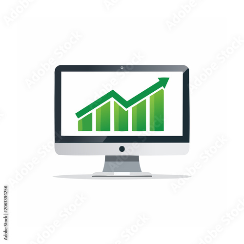 Flat design upward trending bar chart vector