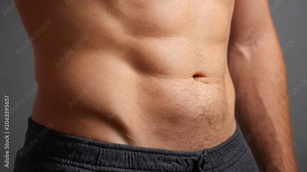 Naklejka premium Stress-Related Belly Fat Concept