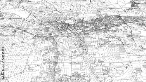 3D looped animation of city - Huntsville Alabama, USA