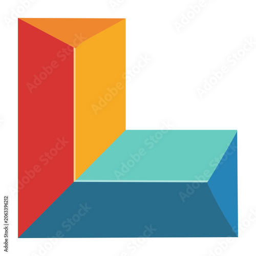 Colorful Abstract Geometric 3D Shape