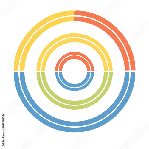 Colorful concentric circles minimalist design