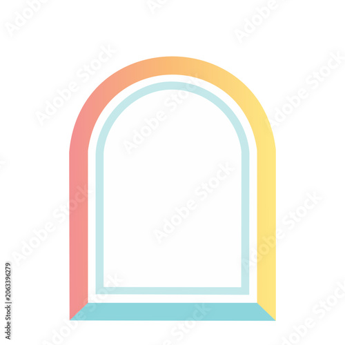 Colorful rainbow arch frame vector
