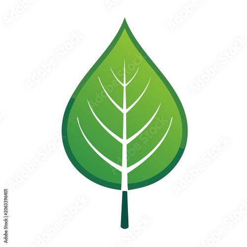 Green leaf icon with transparent background