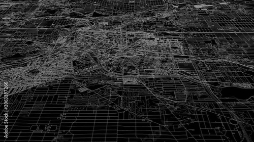 3D looped animation of city - Akron Ohio, USA