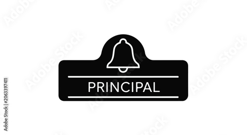 school principal office sign with bell icon