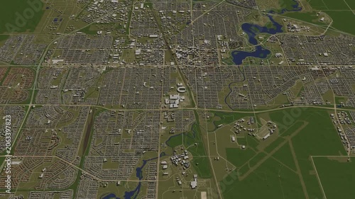3D looped animation of city - Regina Saskatchewan, Canada