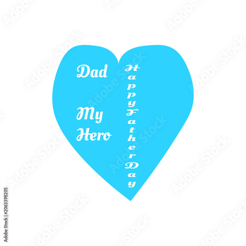 Heart shape with happy father's day message