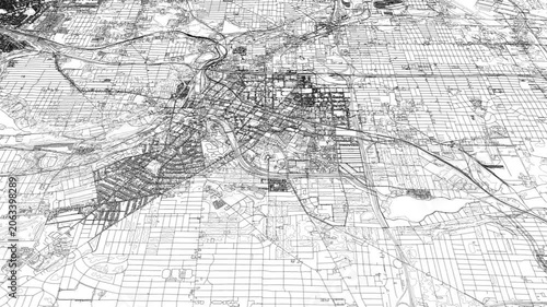 3D looped animation of city - Akron Ohio, USA