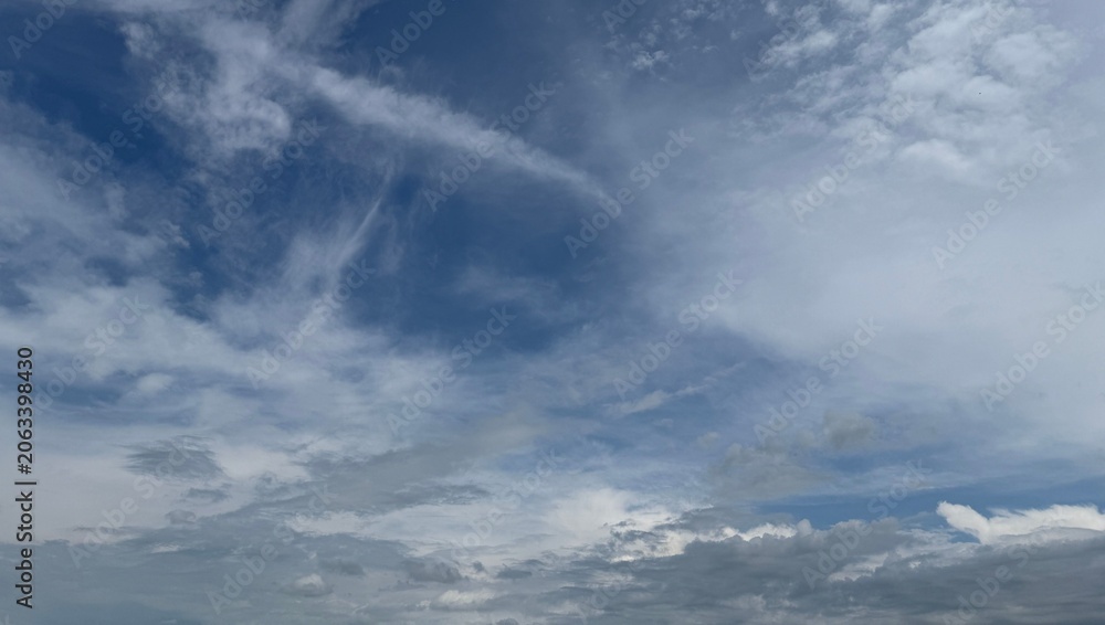 Obraz premium Beautiful blue sky with clouds. Picturesque view