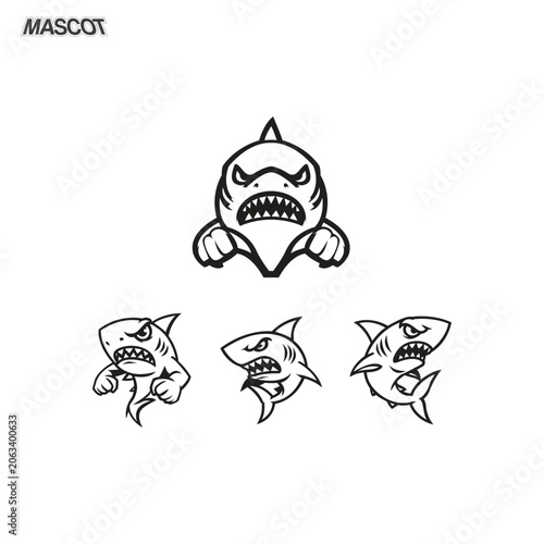 Angry Shark mascot template
