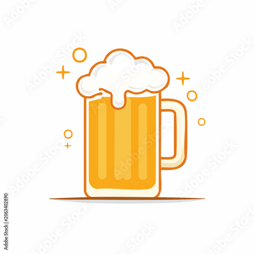 Illustration of a Beer Mug with Foam