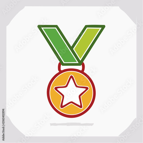Medal with Star Icon