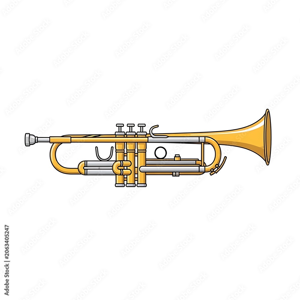 Fototapeta premium Close-up of a vintage brass trombone instrument.