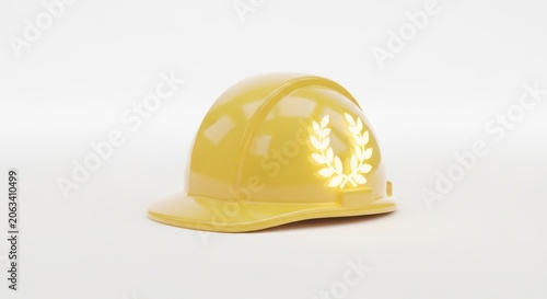 Yellow Construction Helmet with Laurel Wreath
