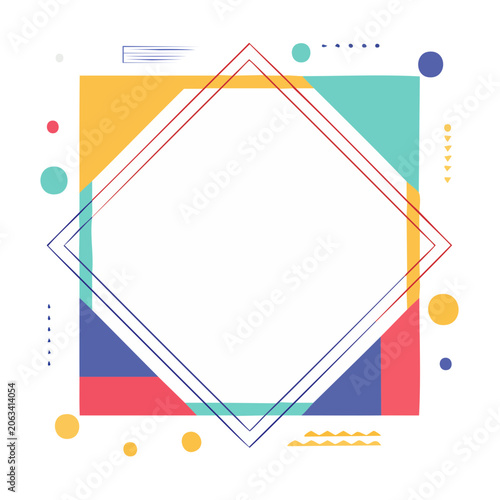 Colorful Geometric Diamond Frame Illustration