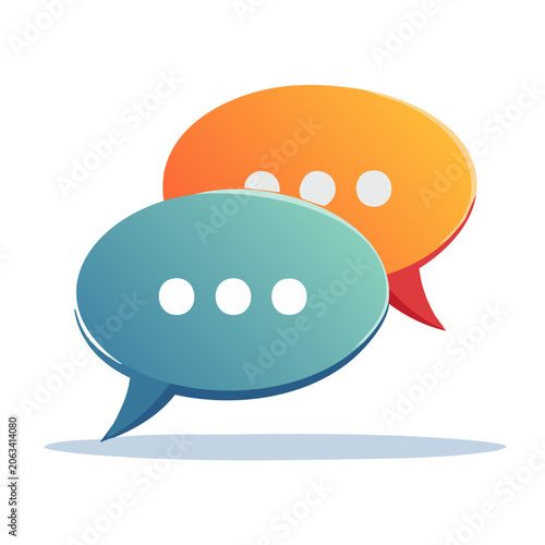 Colorful overlapping speech bubbles icon