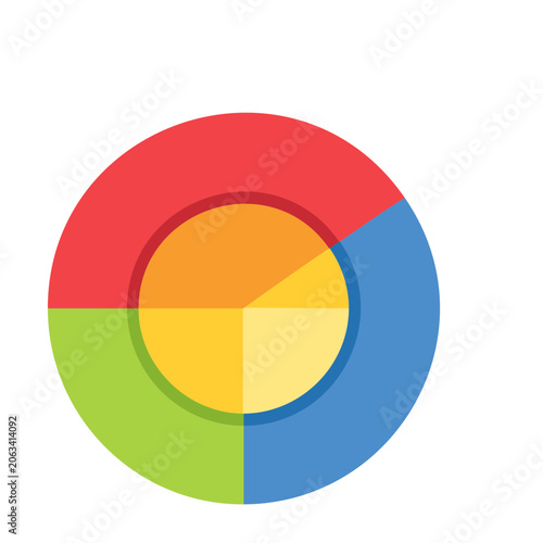 Colorful segmented wheel icon on transparent background