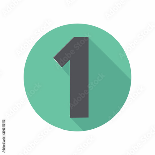 Flat Design Number One Icon