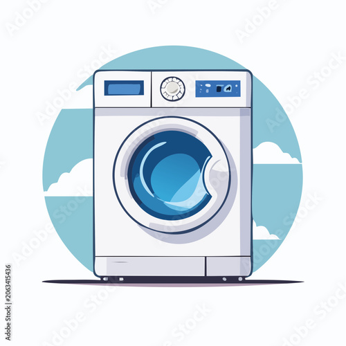 Front Load Washing Machine Illustration