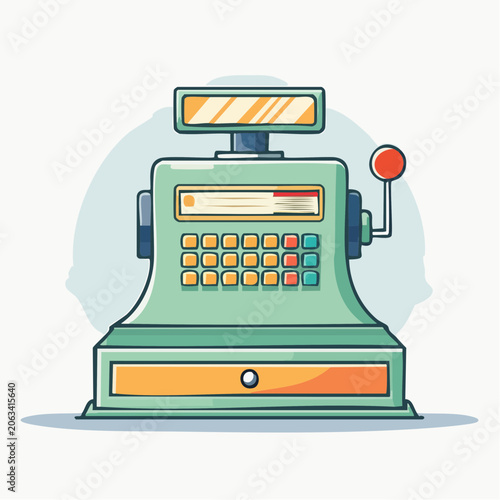 Retro Cash Register Illustration