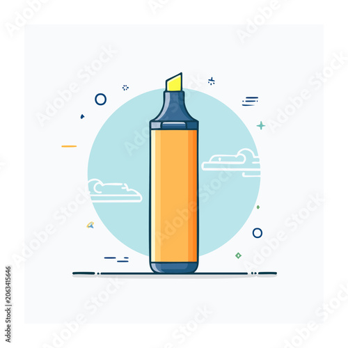 Flat design water bottle with recycling symbol