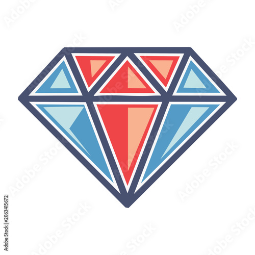 Geometric blue red diamond pattern vector