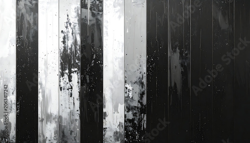 Distressed black and white vertical striped wooden texture with weathered paint and grain