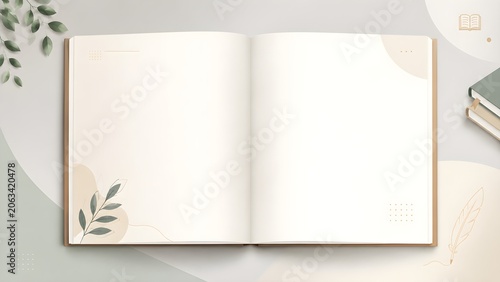 Minimal Open Book Page Mockup – Modern Education Concept Vector Illustration