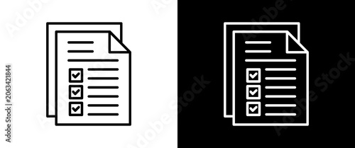 Tableau sur toile Tasks white and black icon set design