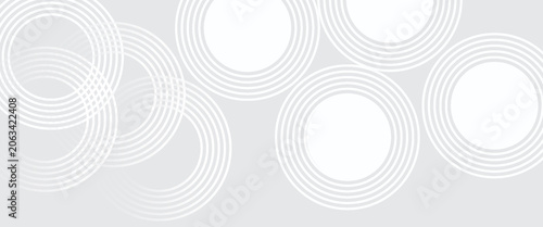Valokuva Abstract white glowing geometric lines on gray background