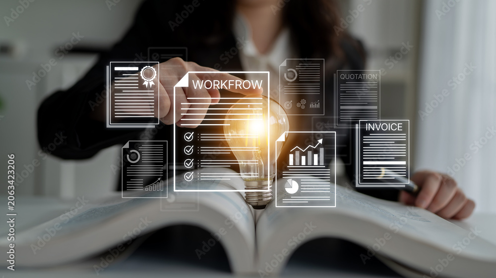 Obraz premium Office Professional Using Digital Workflow Solutions to Streamline Invoice and Quotation Management for Improved Business Efficiency and Productivity. Bitwise.