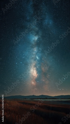 Milky Way Over Mountain Landscape